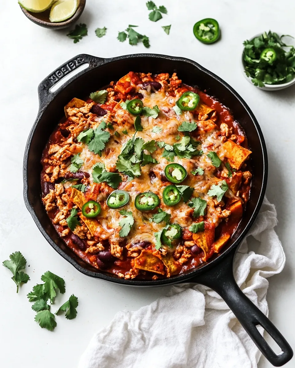 30 Minute Leftover Sweet Potato Turkey Enchilada Skillet