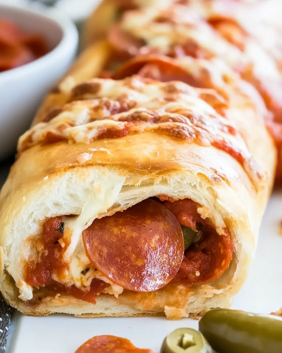Air Fryer Pepperoni and Peppers Stromboli