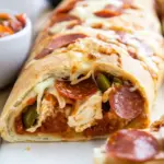 Air Fryer Pepperoni and Peppers Stromboli
