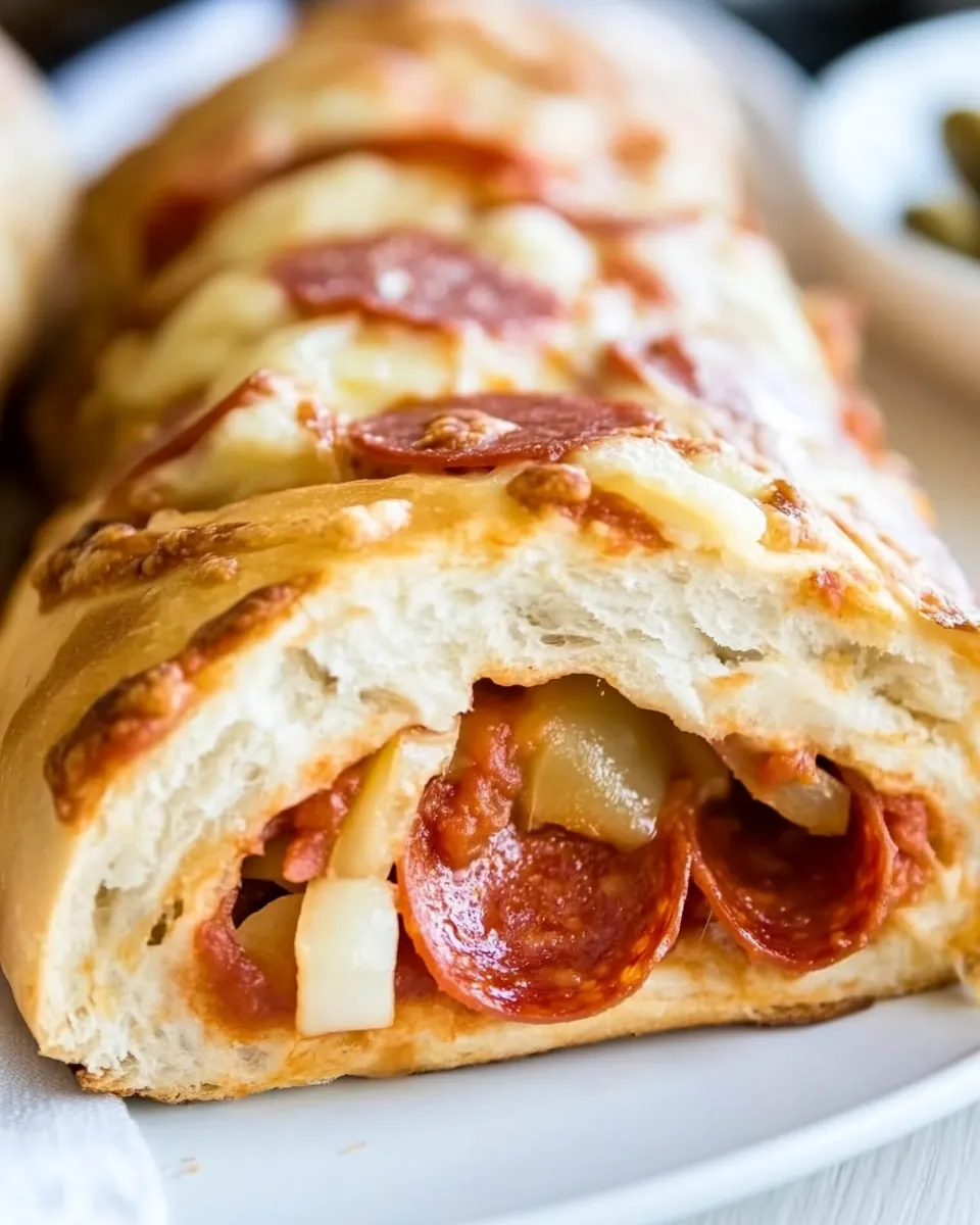 Air Fryer Pepperoni and Peppers Stromboli