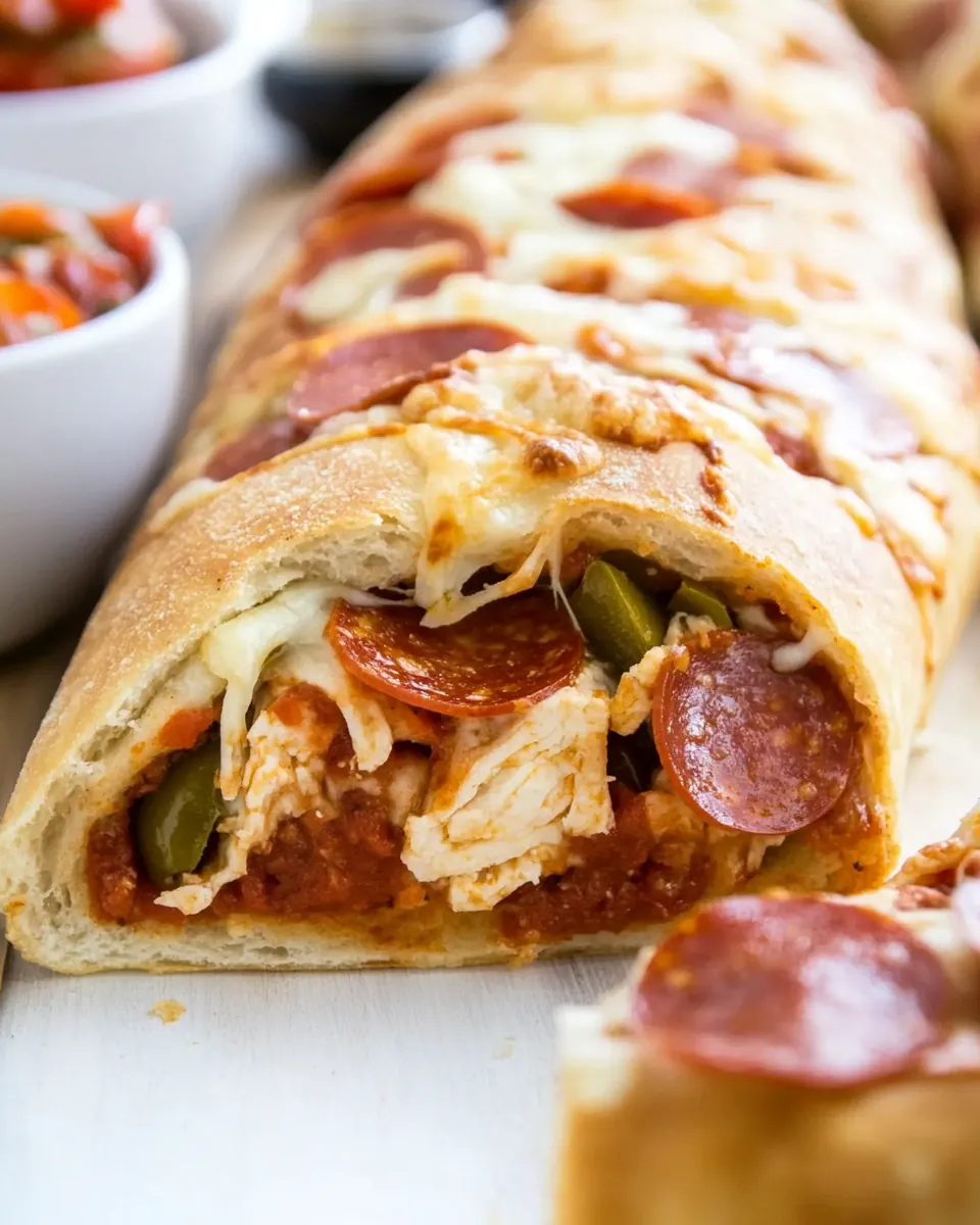 Air Fryer Pepperoni and Peppers Stromboli