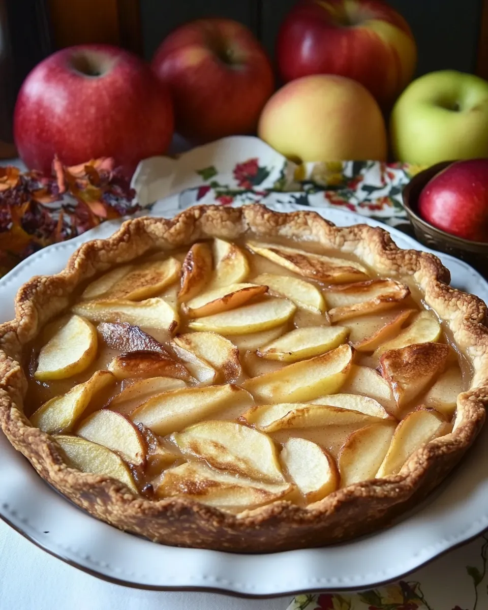 Apple Pie French Apple Tart or Tarte Normande