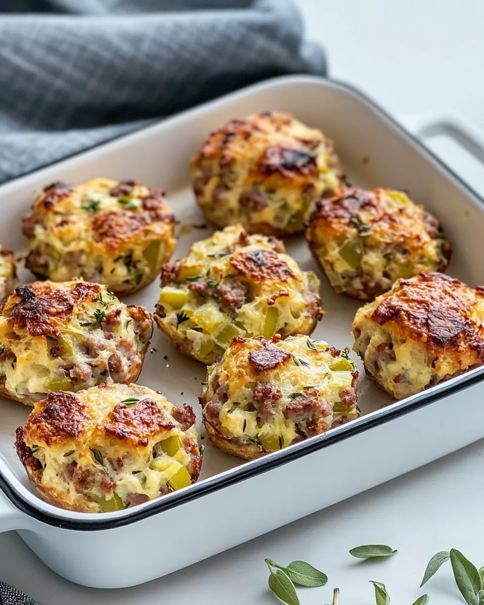 Apple Sausage Stuffing Bites