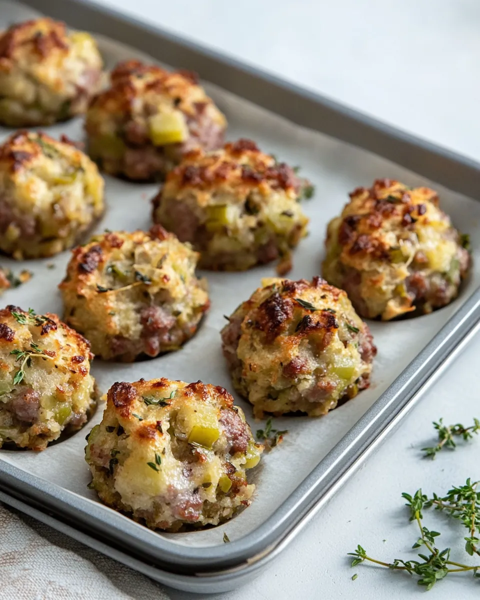 Apple Sausage Stuffing Bites