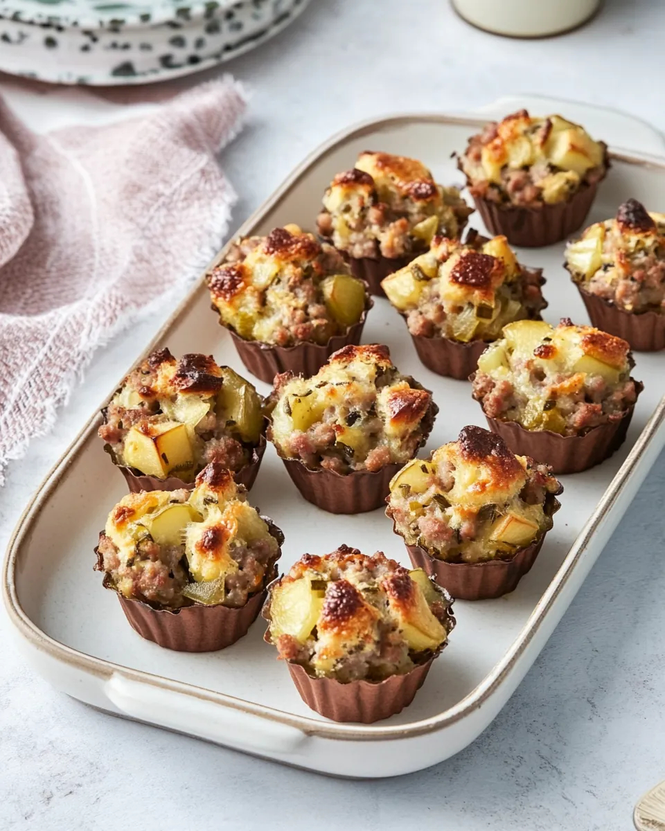 Apple Sausage Stuffing Bites