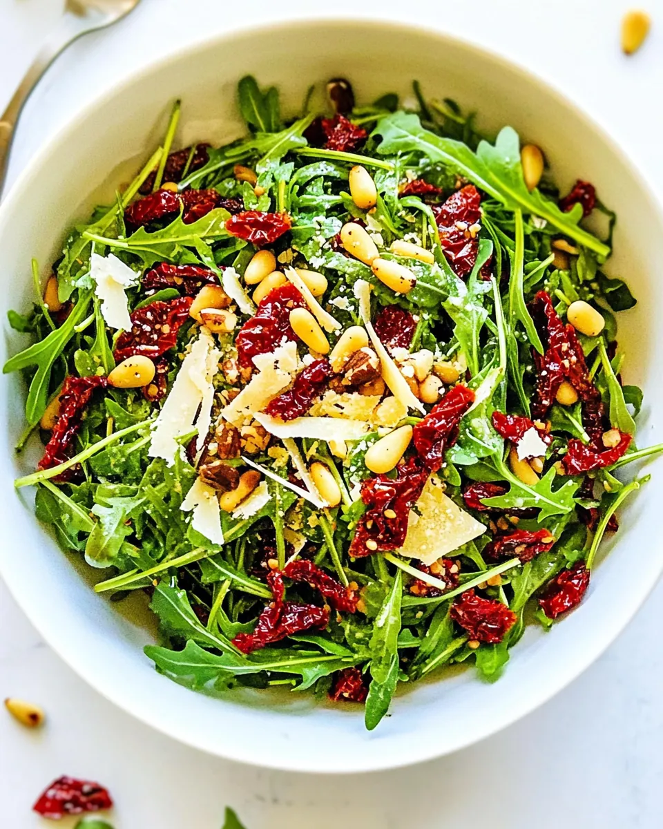 Arugula Salad with Sun-Dried Tomatoes and Pine Nuts