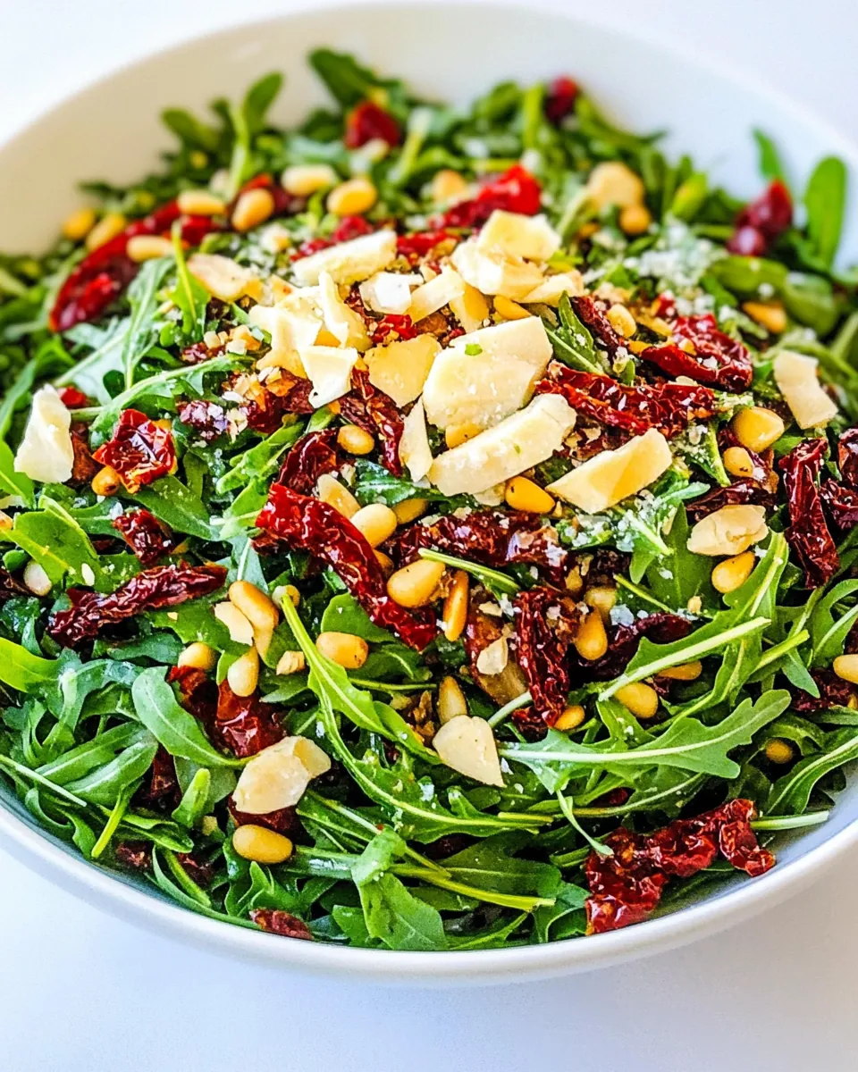 Arugula Salad with Sun-Dried Tomatoes and Pine Nuts