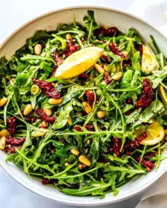 Arugula Salad with Sun-Dried Tomatoes and Pine Nuts