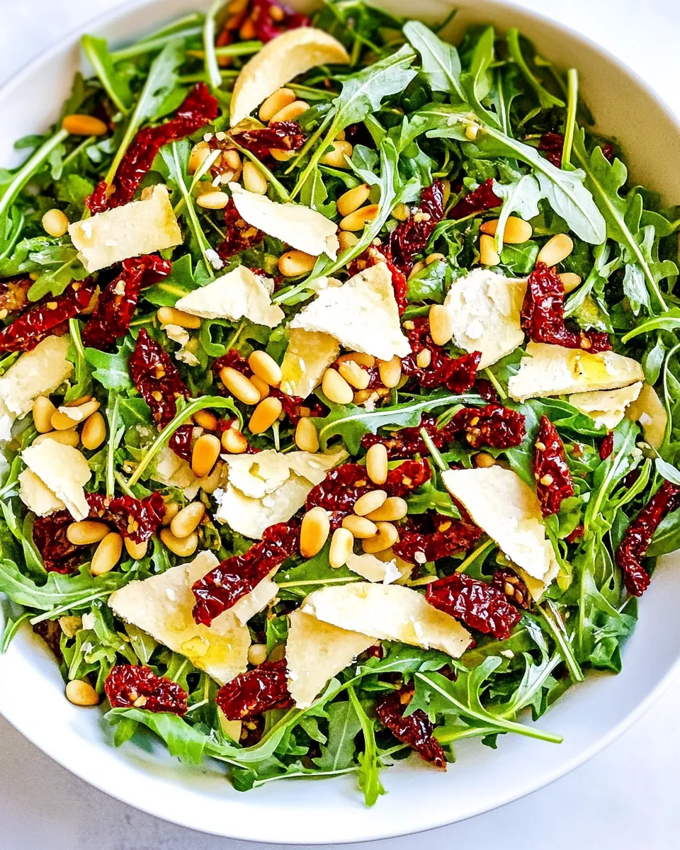Arugula Salad with Sun-Dried Tomatoes and Pine Nuts