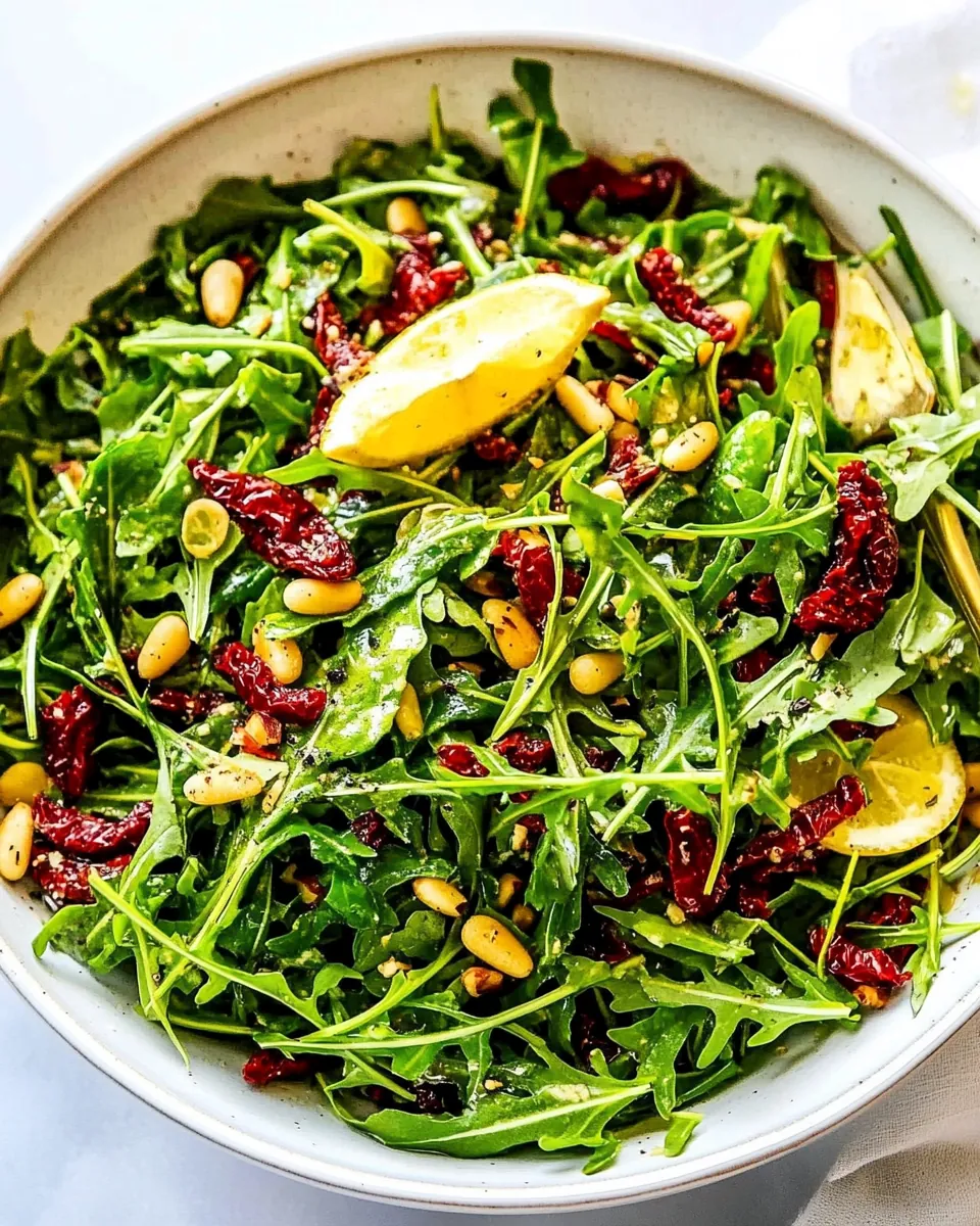 Arugula Salad with Sun-Dried Tomatoes and Pine Nuts
