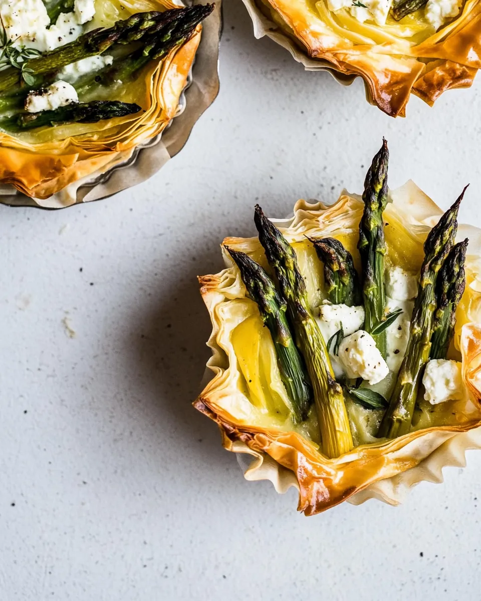 Asparagus and Feta Tartlet with Phyllo Crust