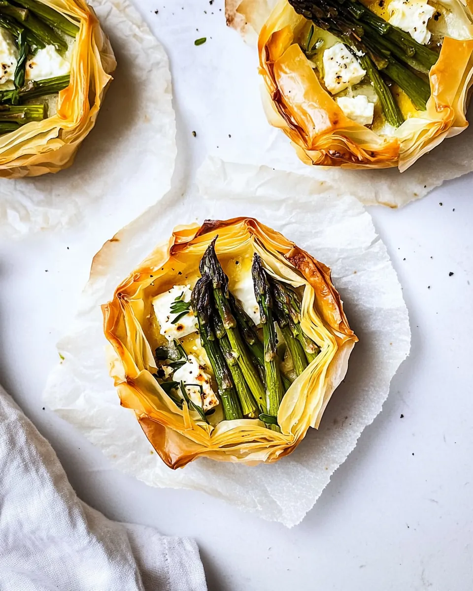 Asparagus and Feta Tartlet with Phyllo Crust