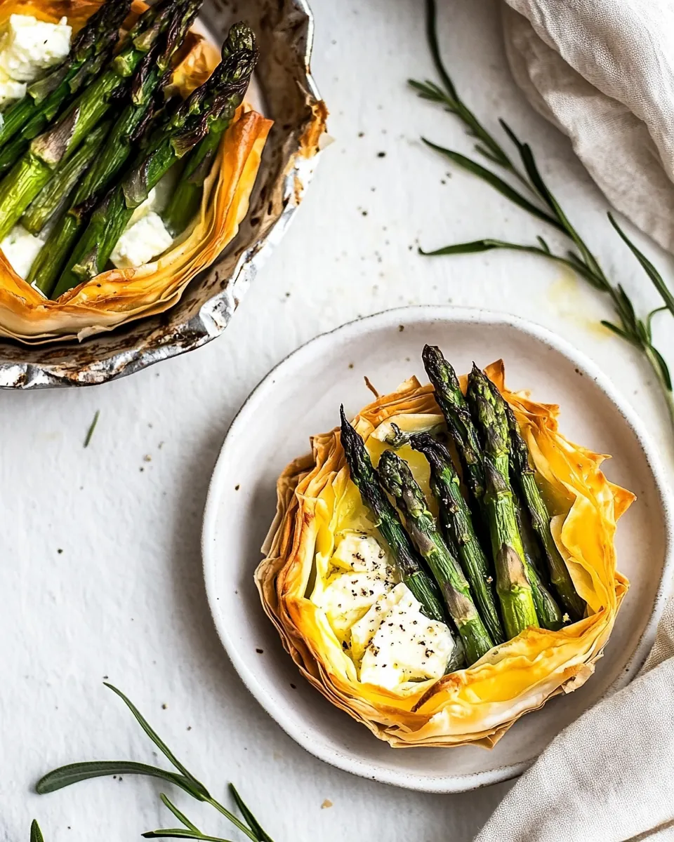 Asparagus and Feta Tartlet with Phyllo Crust