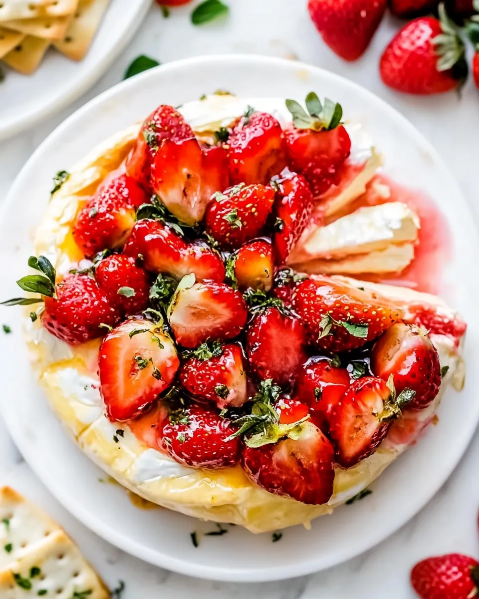 Baked Brie Recipe with Roasted Strawberries
