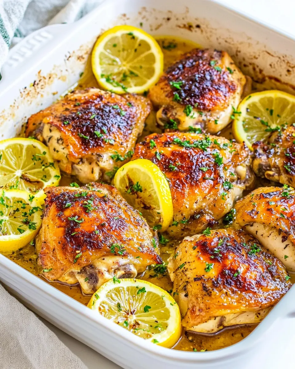 Baked Lemon Chicken Thighs