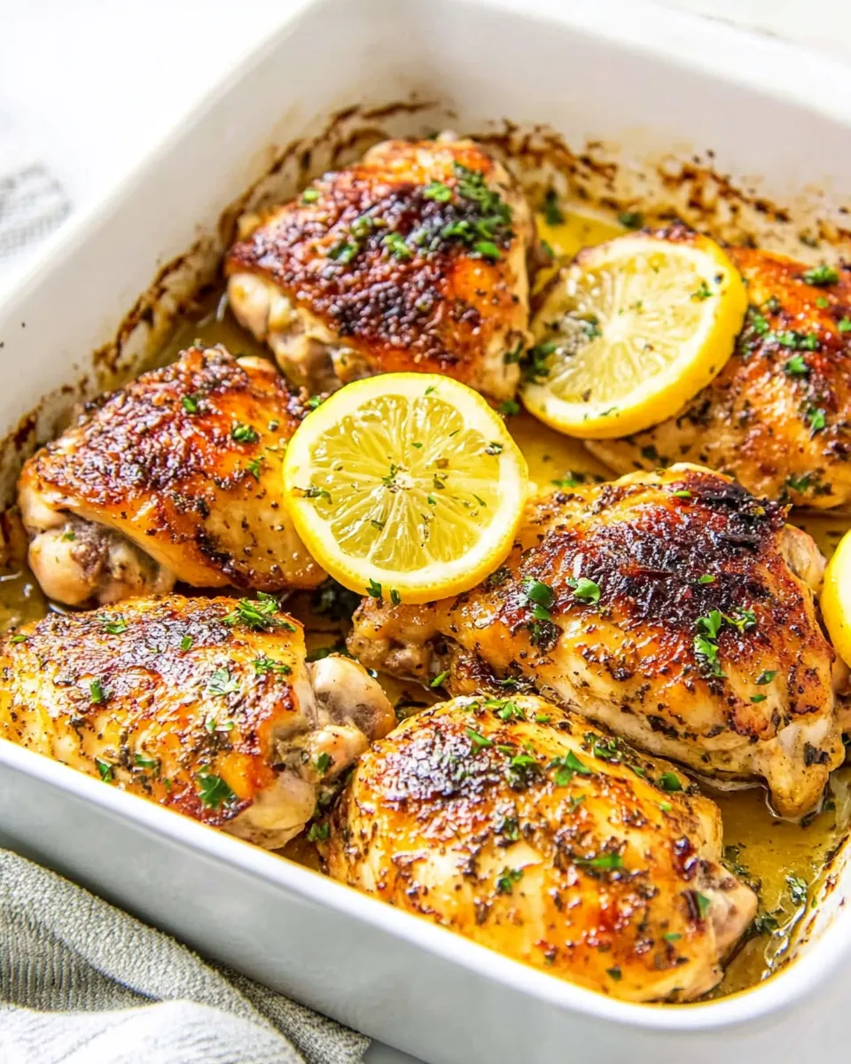 Baked Lemon Chicken Thighs