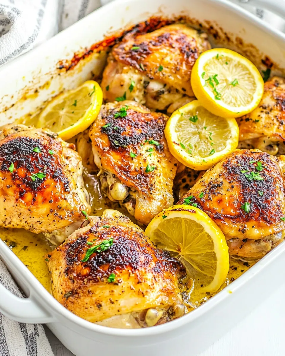 Baked Lemon Chicken Thighs