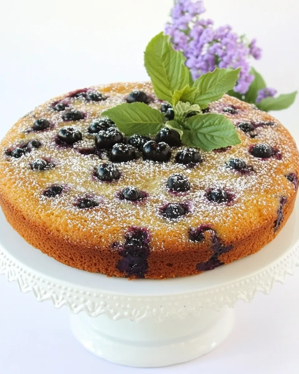 Blackberry Rhubarb Buttermilk Cake