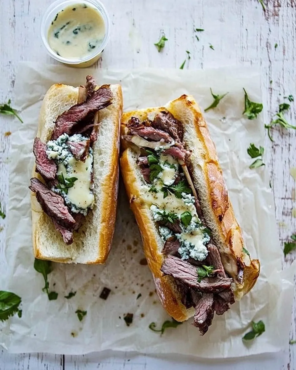 Blue Cheese Philly Steak Sandwich