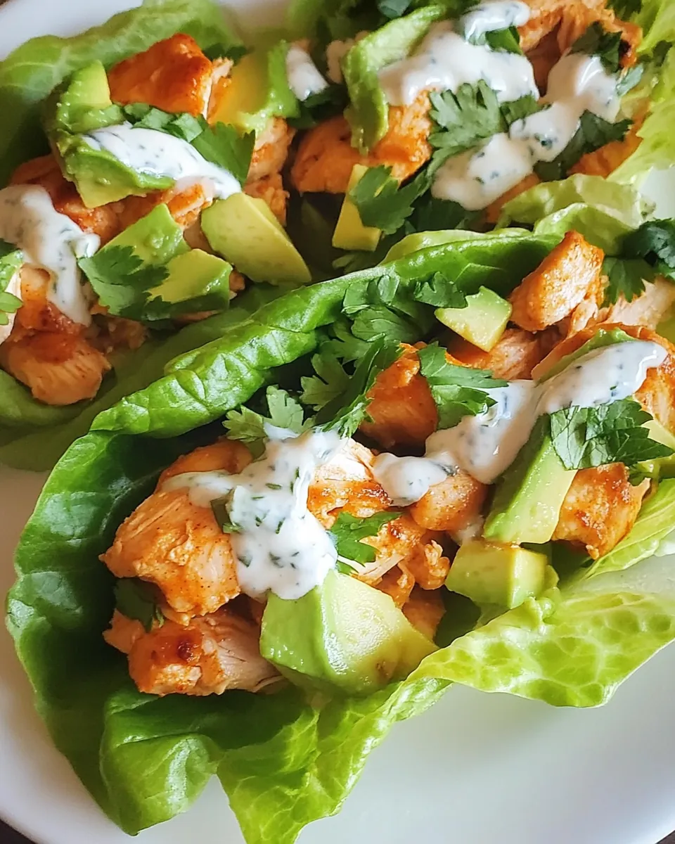 Buffalo Chicken Lettuce Wraps