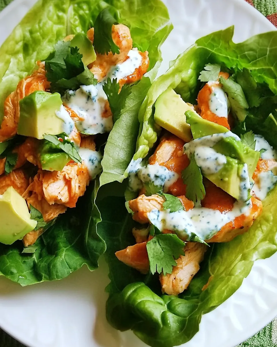 Buffalo Chicken Lettuce Wraps