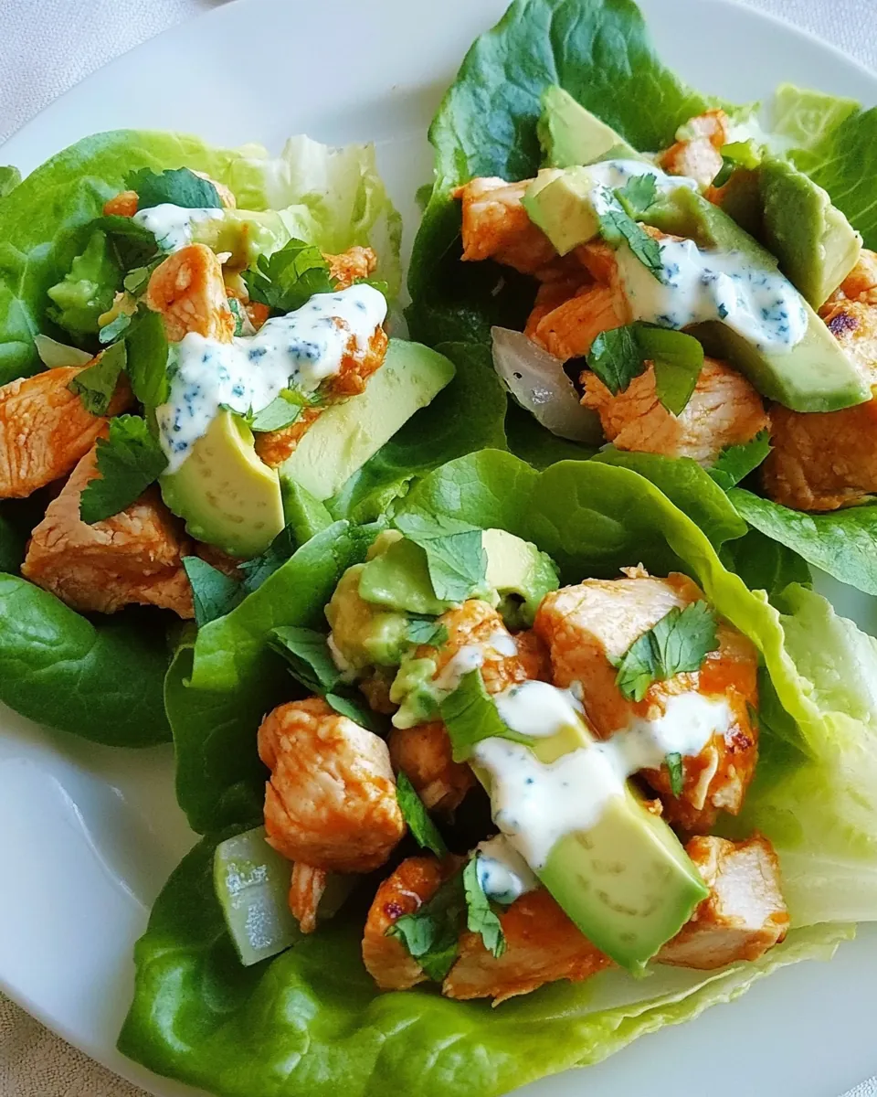 Buffalo Chicken Lettuce Wraps