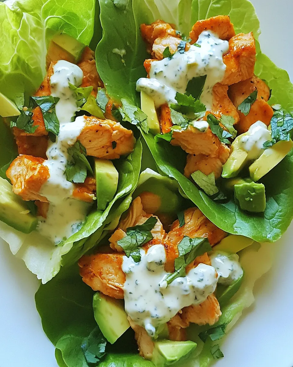 Buffalo Chicken Lettuce Wraps