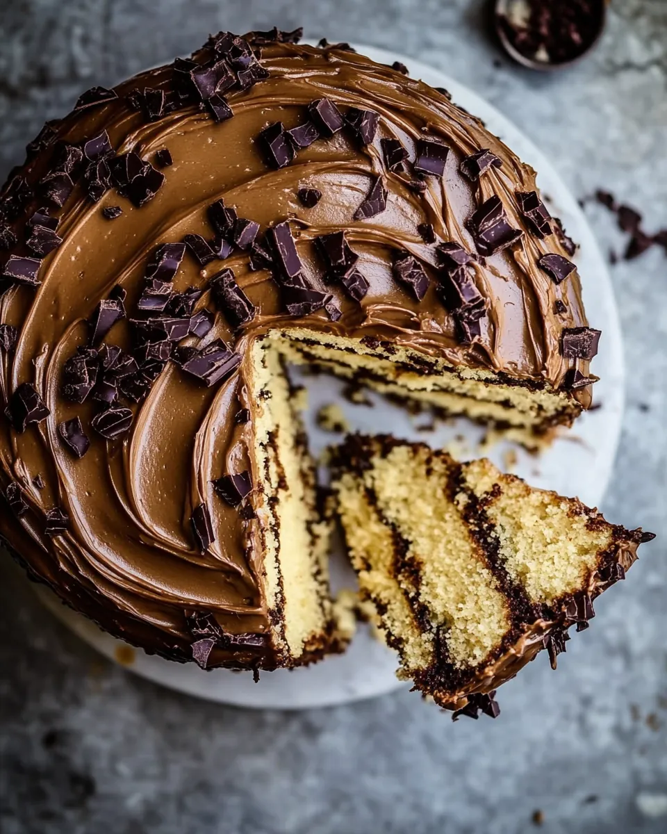 Caramel Butter Cake with Fudgy Chocolate Frosting
