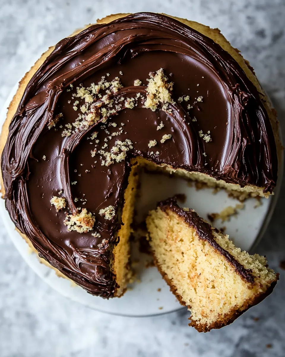 Caramel Butter Cake with Fudgy Chocolate Frosting