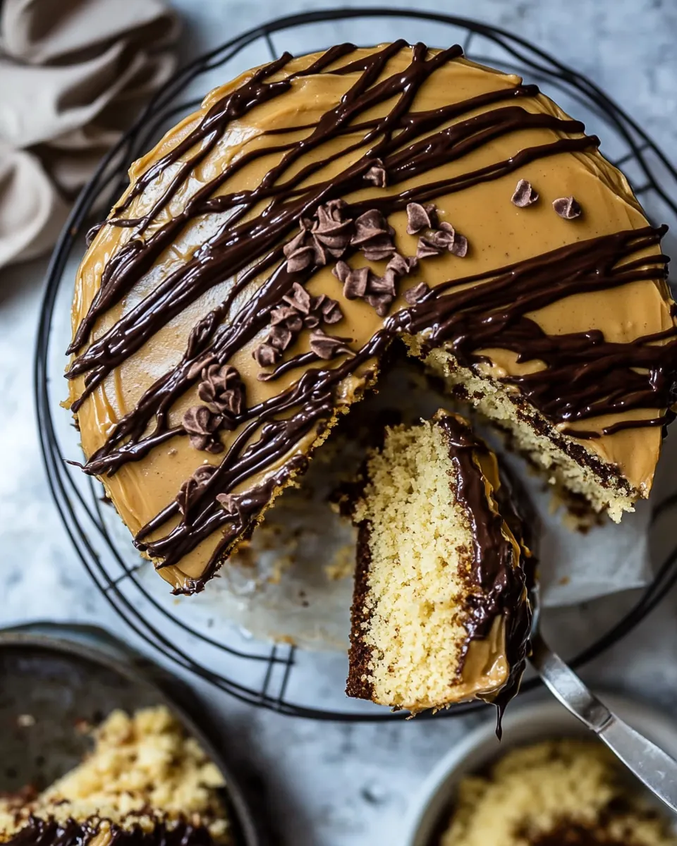 Caramel Butter Cake with Fudgy Chocolate Frosting