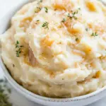 Caramelized Onion Roasted Garlic Buttermilk Mashed Potatoes