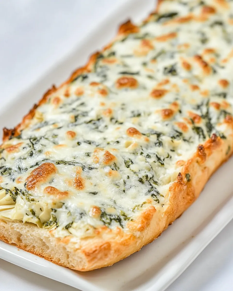Cheesy Spinach Artichoke Bread