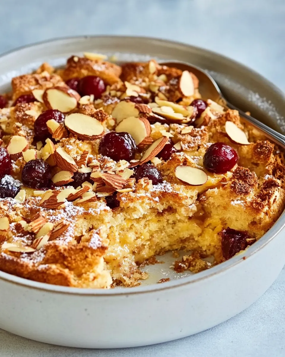 Cherry Almond Bread Pudding