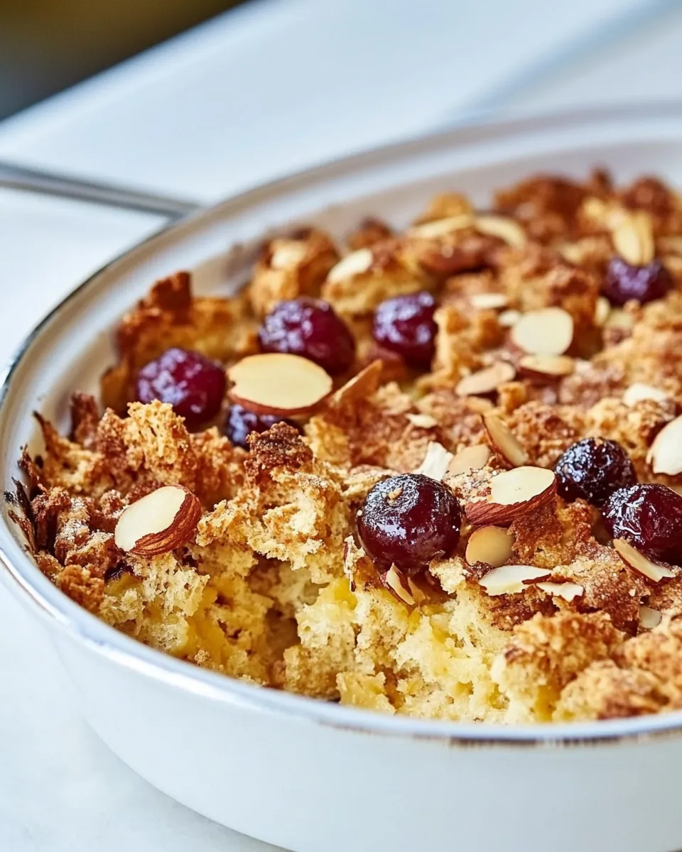 Cherry Almond Bread Pudding
