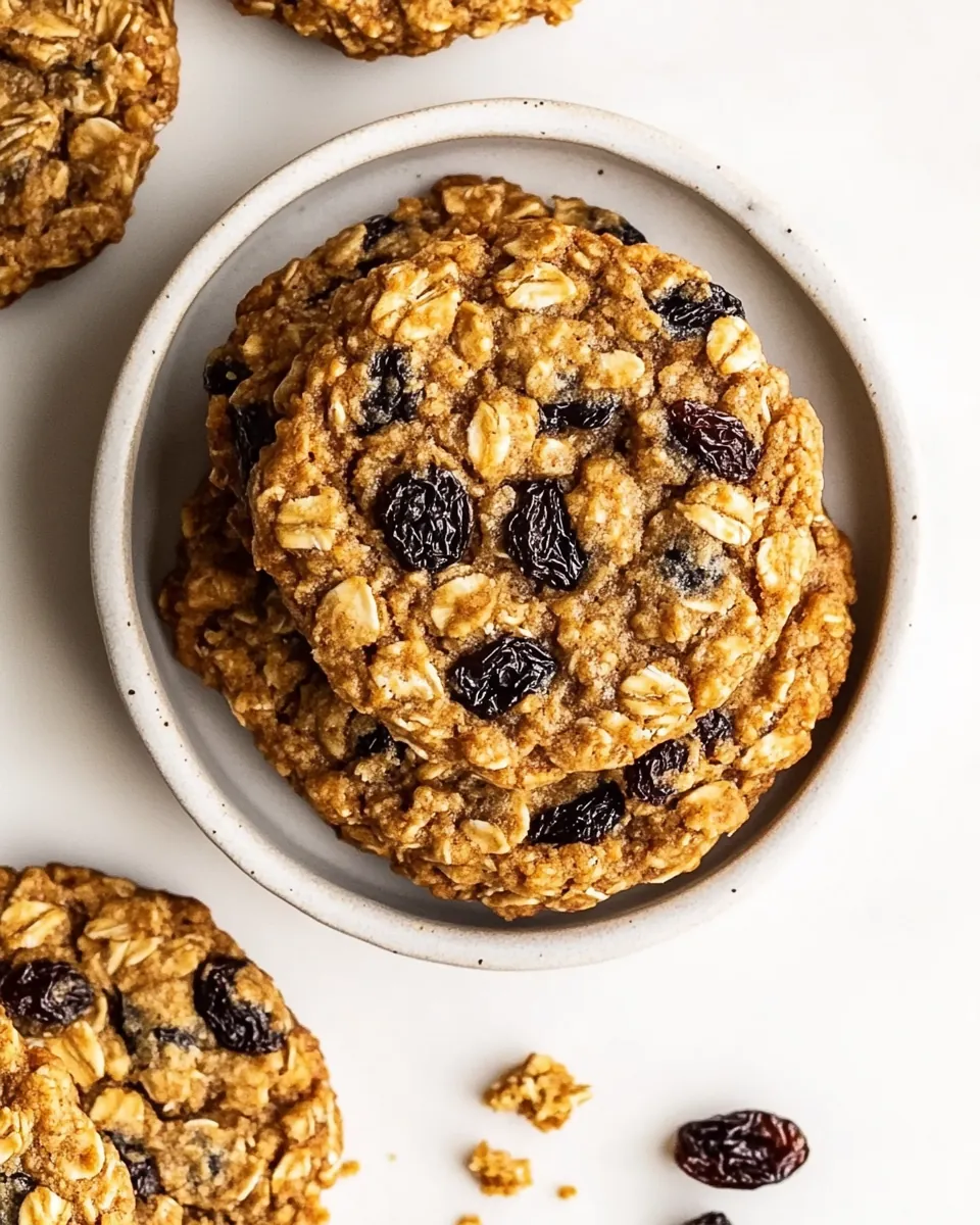 Chewy Vegan Oatmeal Raisin Cookies