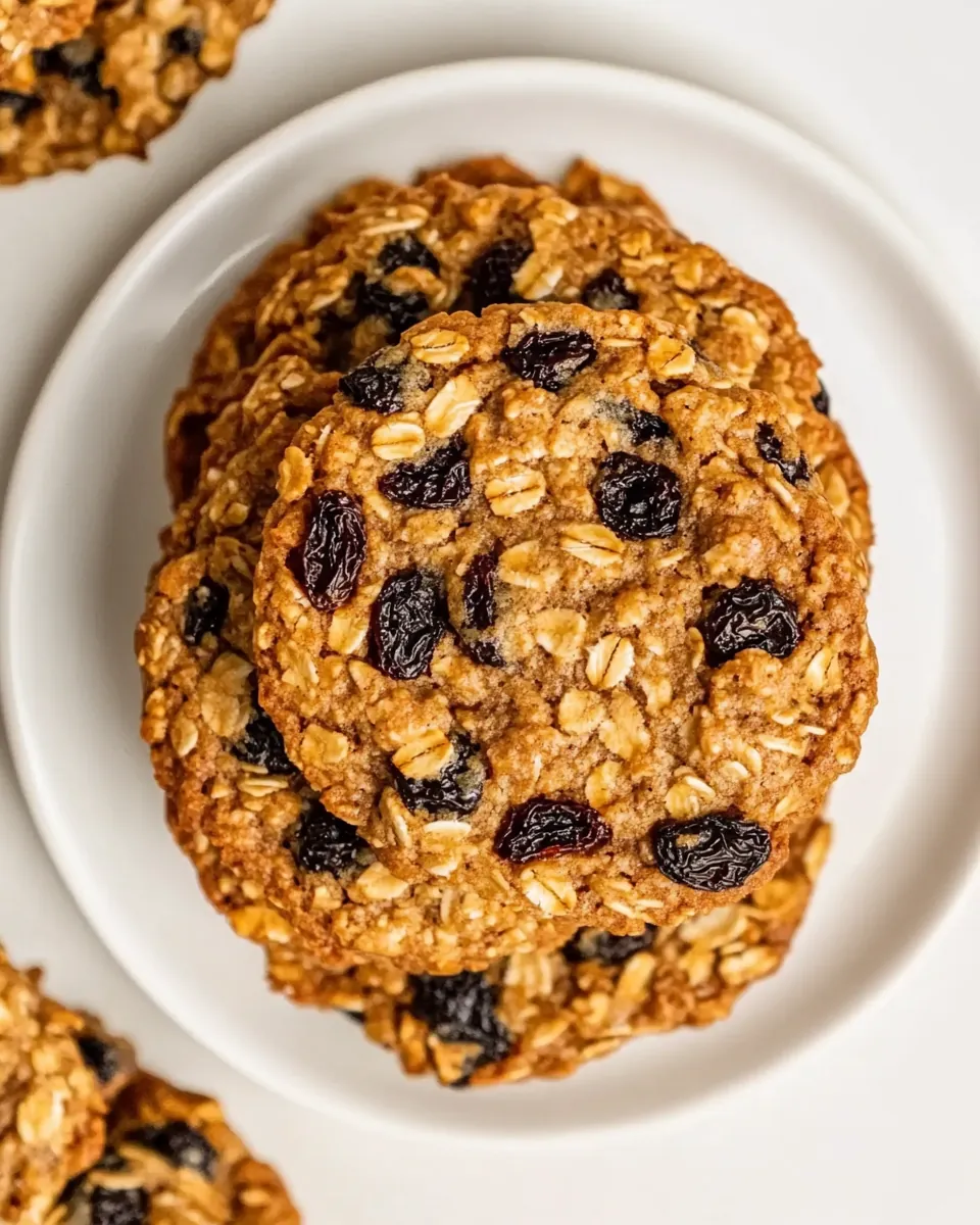 Chewy Vegan Oatmeal Raisin Cookies