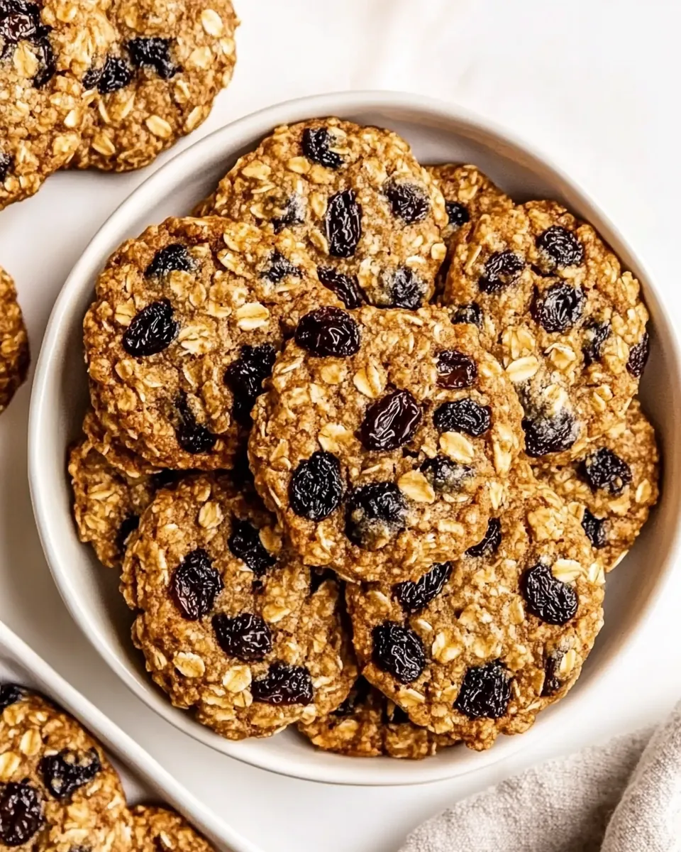 Chewy Vegan Oatmeal Raisin Cookies