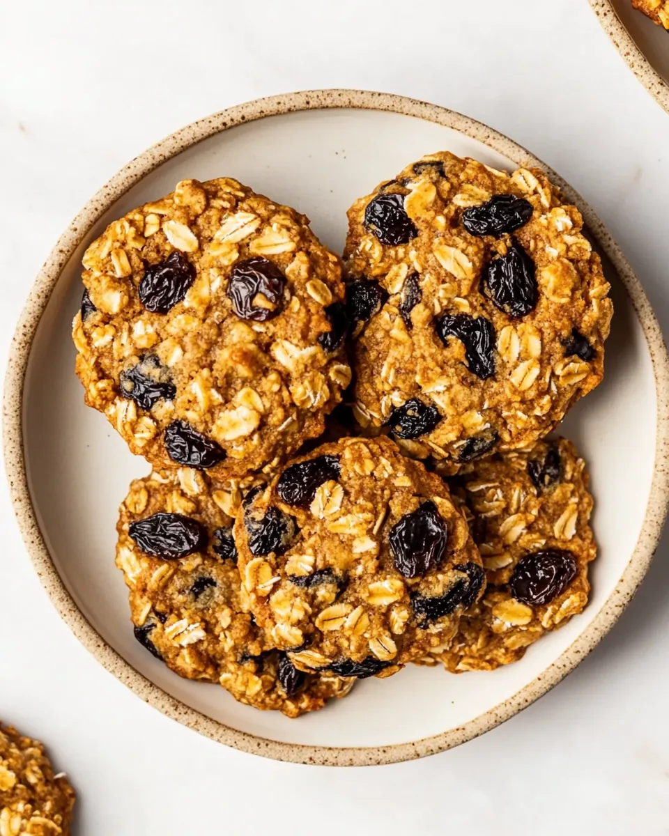 Chewy Vegan Oatmeal Raisin Cookies