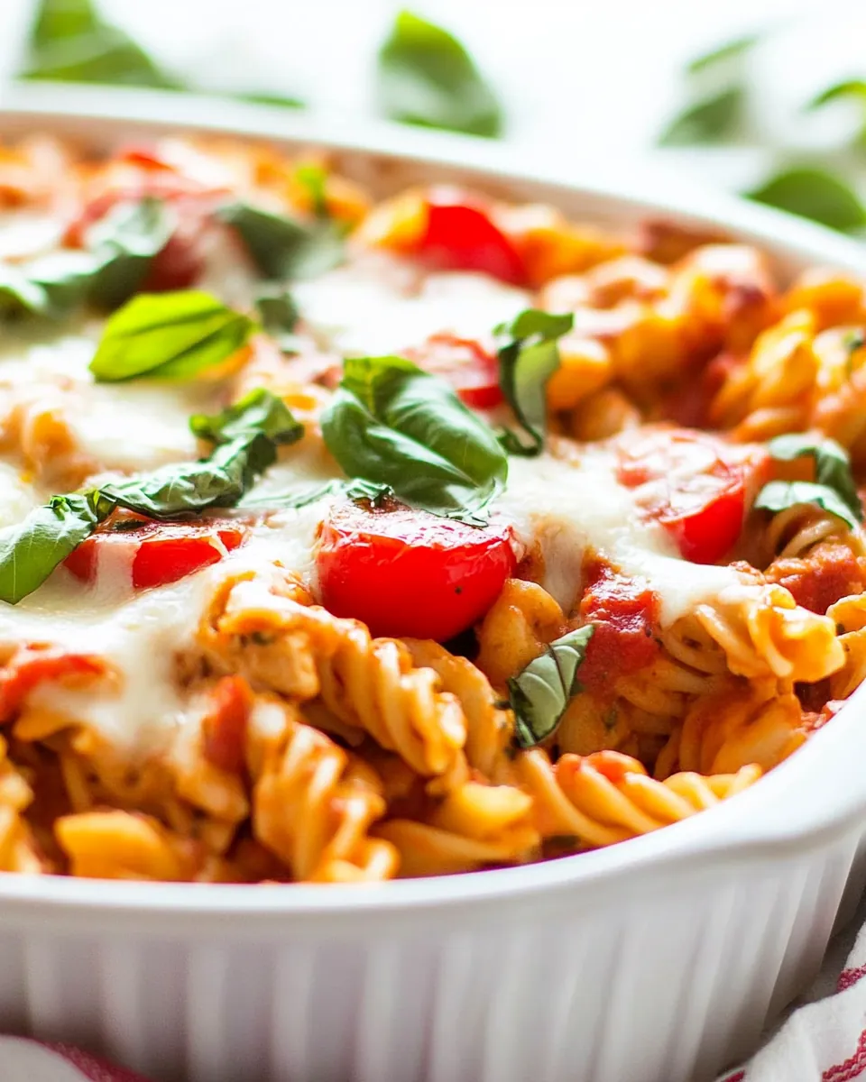 Chicken Caprese Pasta Casserole