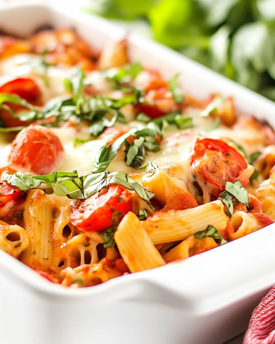 Chicken Caprese Pasta Casserole