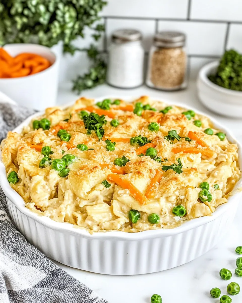 Chicken Pot Pie Noodle Casserole