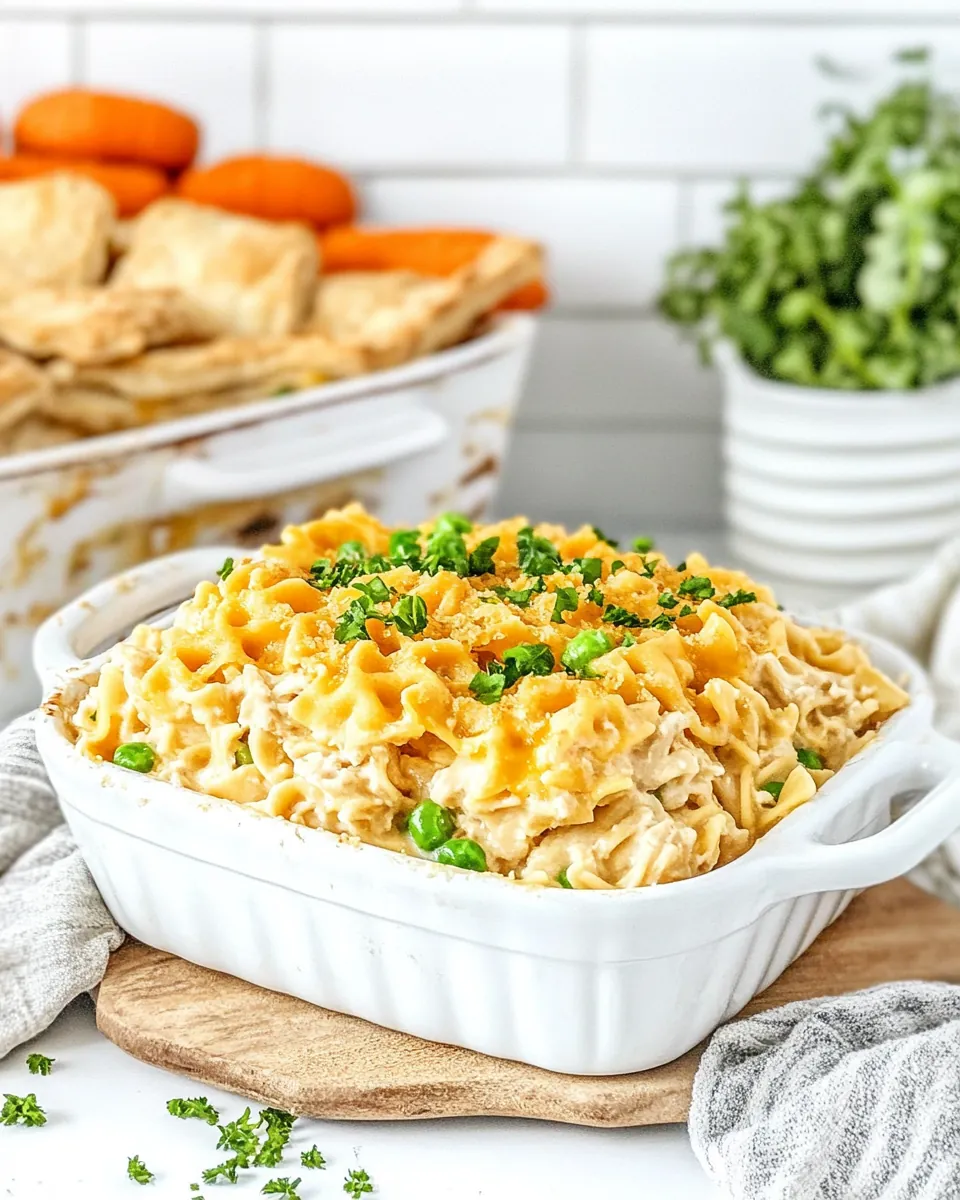 Chicken Pot Pie Noodle Casserole