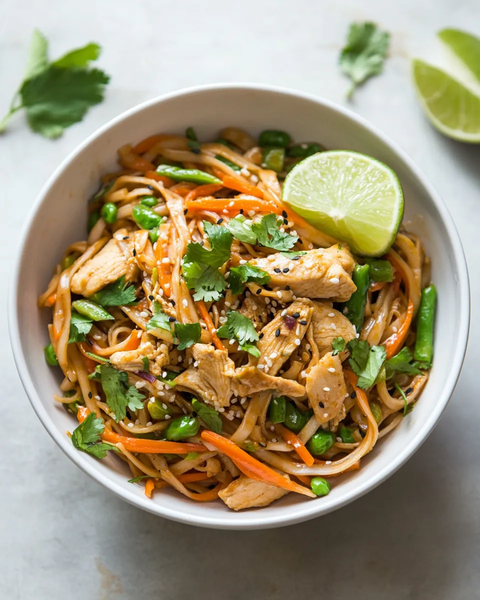 Chicken Stir Fry with Rice Noodles