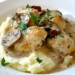 Chicken with Mushroom Sauce over Mashed Potatoes