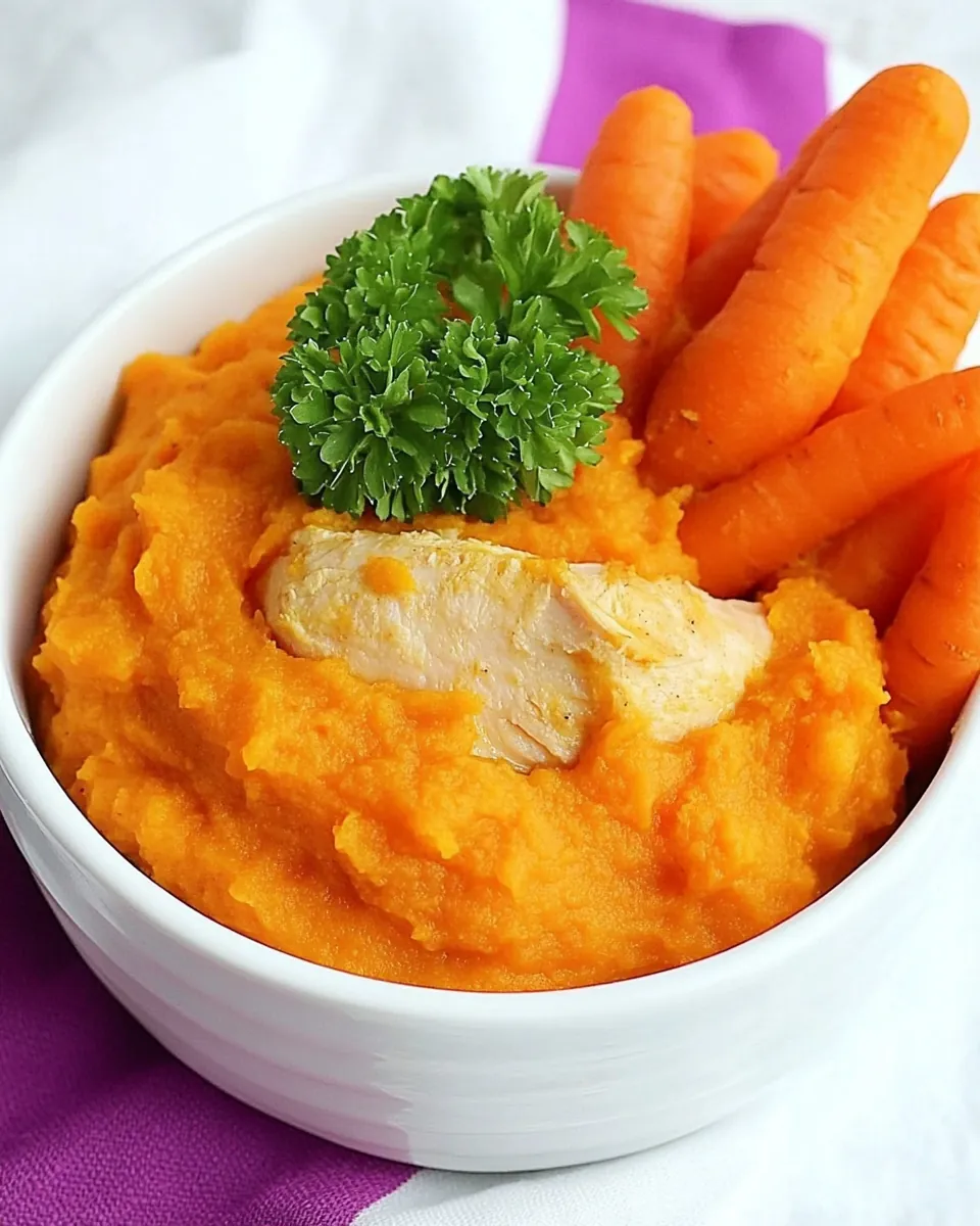 Chicken with Sweet Potato and Carrots Puree
