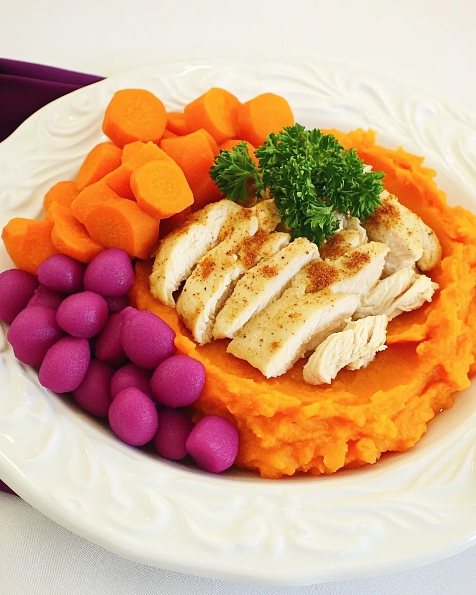 Chicken with Sweet Potato and Carrots Puree