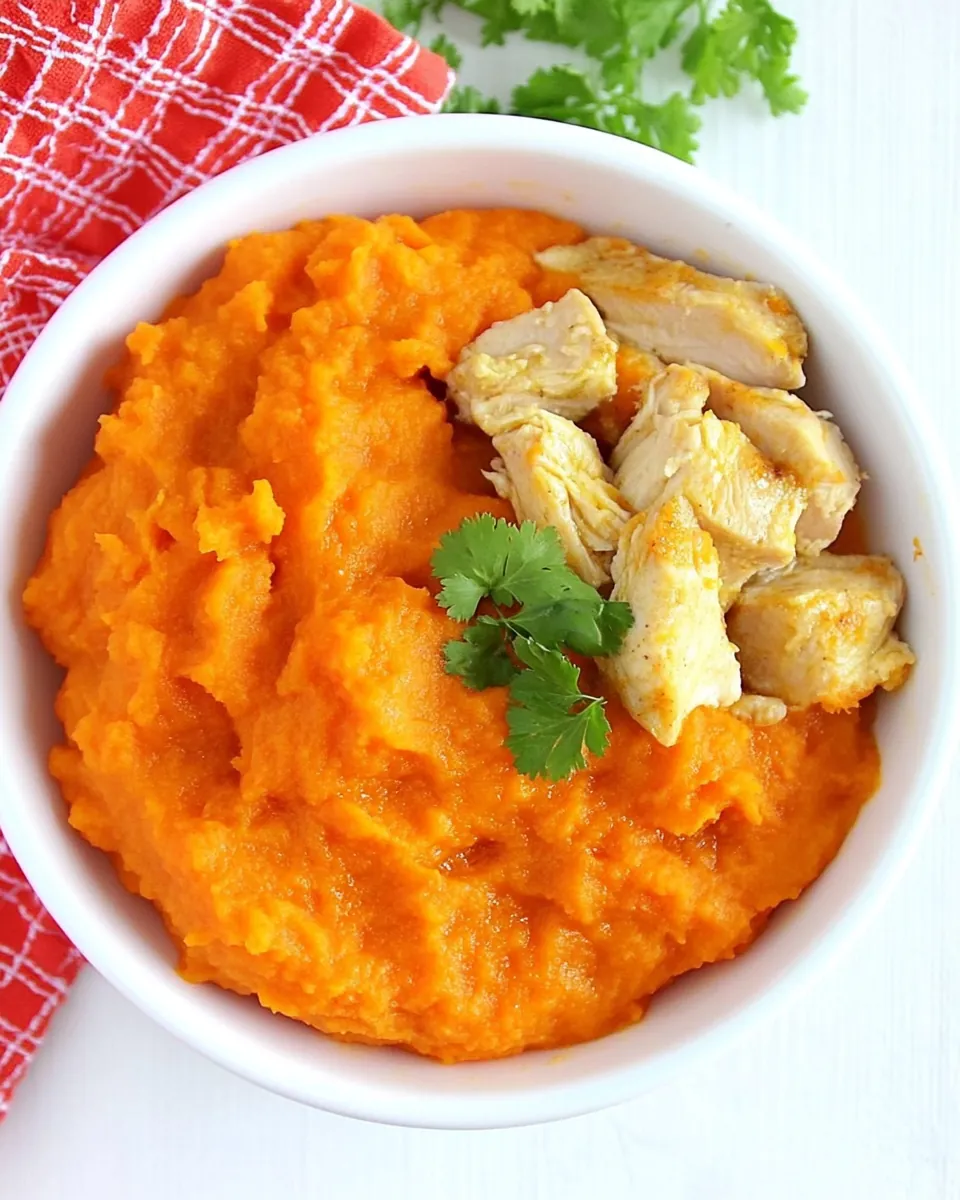 Chicken with Sweet Potato and Carrots Puree