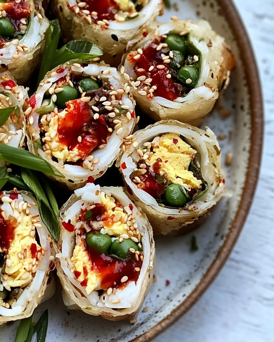 Chili Green Bean and Egg Spring Rolls