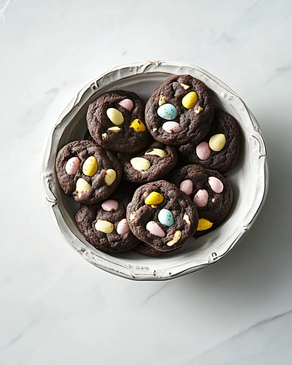 Chocolate Cadbury Egg Cookies