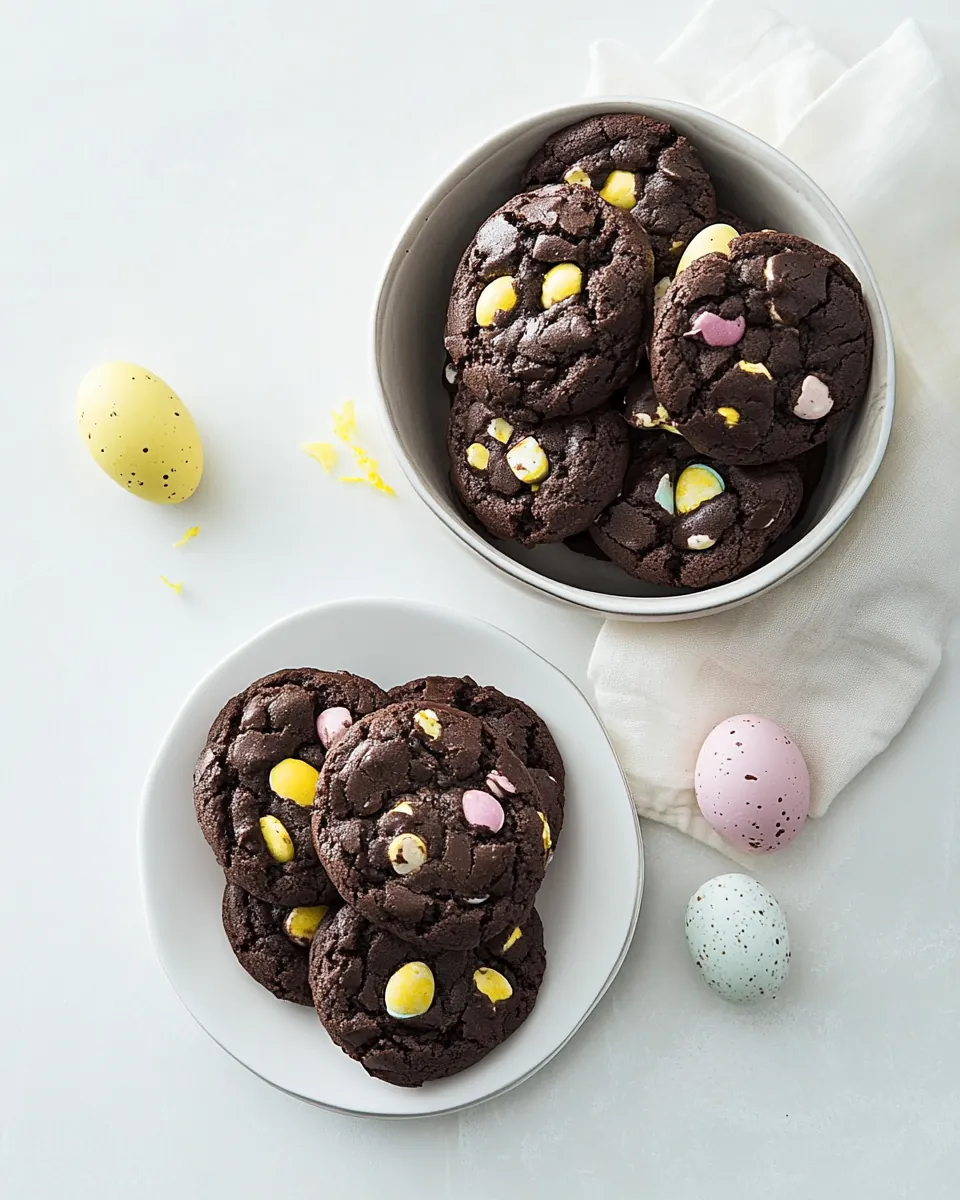 Chocolate Cadbury Egg Cookies